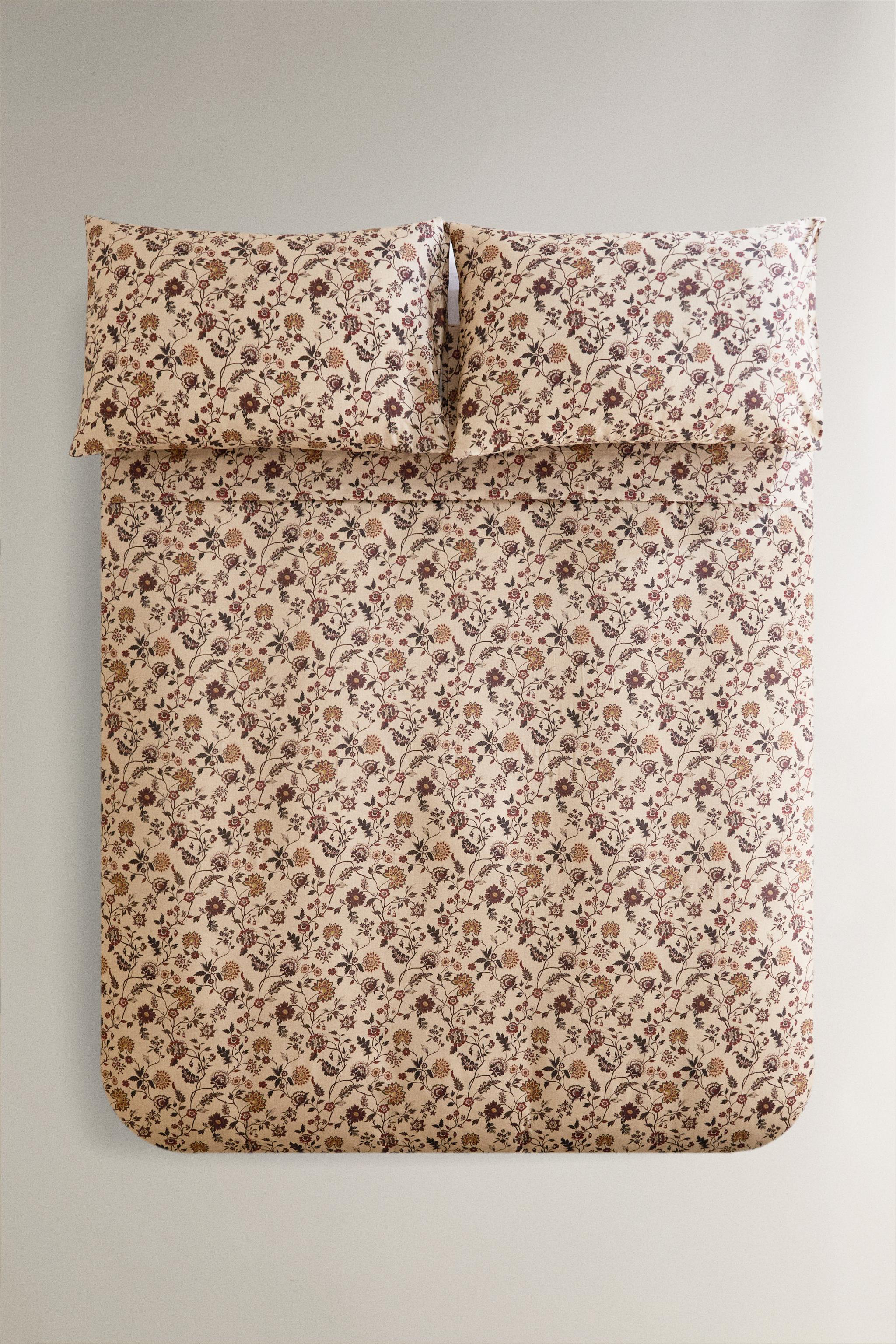 FLORAL PRINT SATEEN DUVET COVER